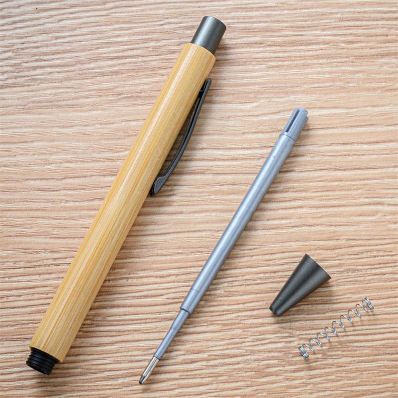Kugelschreiber aus Bambusholz 1,0 mm Spitze Kreativer Bambus-Druckkugelschreiber für Büro, Geschäft, Geschenke, Student