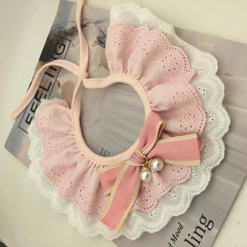 Korean Bowknot Lace Collar for Pets - Dog & Cat Scarf Accessory