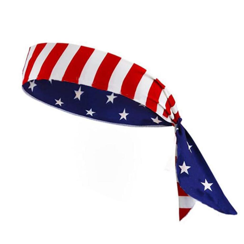 American Flag Independence Day Unisex Running Fitness Headband, Sports Yoga Sweatband, Elastic Cotton Headscarf