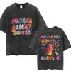 Karol G Bichota Musikalbum Gebleichtes T-Shirt Hip Hop Mode Herren Damen Baumwolle Retro Kurzarm Locker Sommer T-Shirts Streetwear