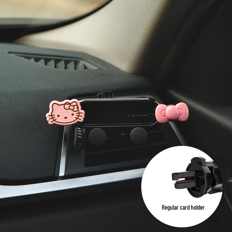 Bowknot Kitten Car Phone Holder: Multi-functional Air Vent Stand for Easy One-Hand Use