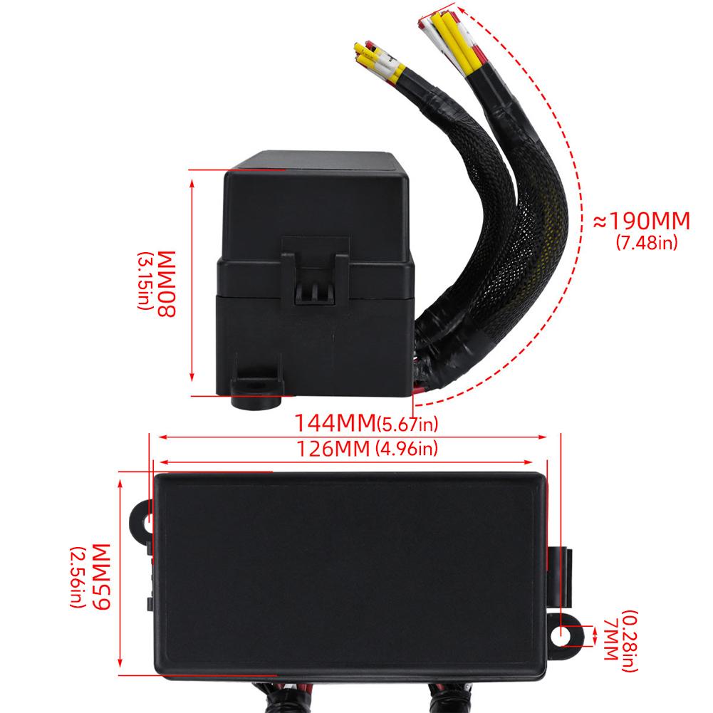12V Fuse Relay Box with 4 Relay Blocks 12-Way Fuse Holder Dual Pre-Wired Automotive Fuse Block with Cover for Car Truck Marine RV Boat