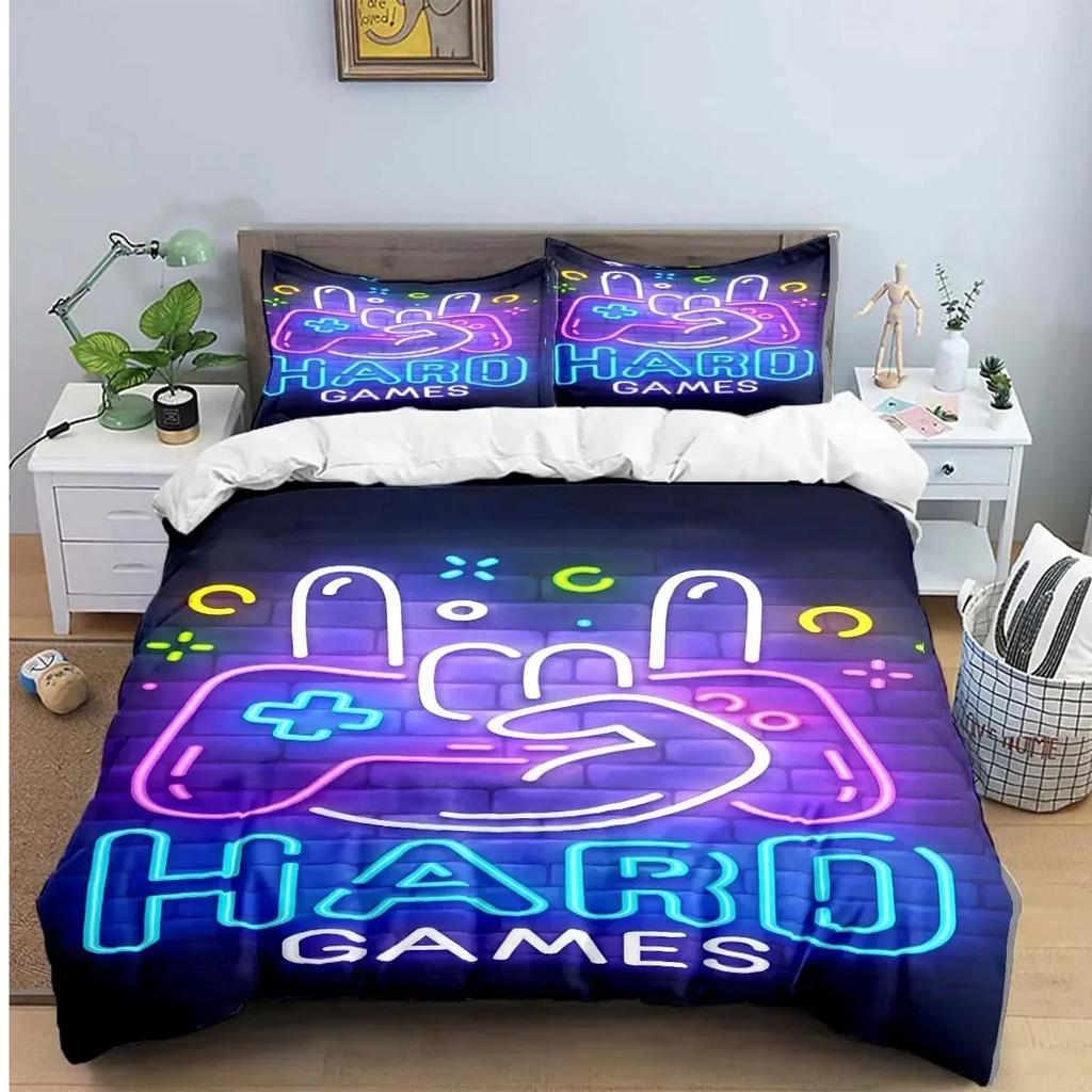 Gamer Controller Druck Bettwäschesets Exquisites Bettzubehör Set Bettbezug Bettdecke Set Bettwäscheset Luxus Geburtstagsgeschenk