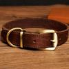 Hund Rindsleder Halsband Hund Halsband Retro Kupfer Hakenkopf Mittlere und große Hunde Haustierprodukte Langlebig und atmungsaktiv