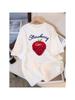 Summer T-Shirts Wounisex Cotton Fresh Red Strawberries Printed Tops O-Neck Comfortable Loose Short Sleeve Holiday Woman Clothes