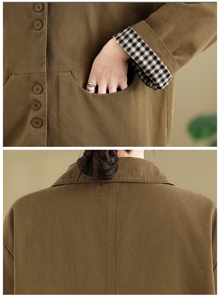 Real Shot Women’s Artistic Long Sleeve Lapel Jacket - 2026 Spring/Autumn Korean Style, Loose Fit, Plus Size, Casual and Versatile.