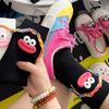 Funny Face Socks Cartoon Crew Socks with Colorful Braids Sausage Lips Cute Silly Socks for Women Girls Birthday Festive Gifts