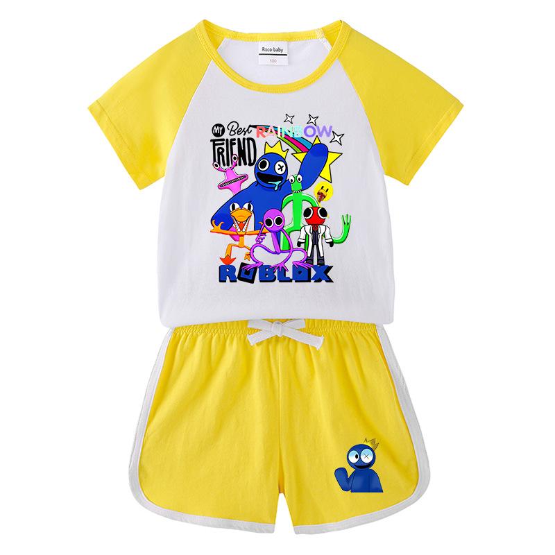 2025 Summer Kids Two-Piece Set: Short Sleeve T-shirt & Shorts for Boys and Girls