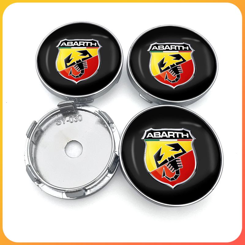 4pcs 60mm Car Wheel Center Hub Cap Rim Cover Emblem Stickers For Abbas Abarth Punto 124/125/500 Stilo Ducato Car Accessories