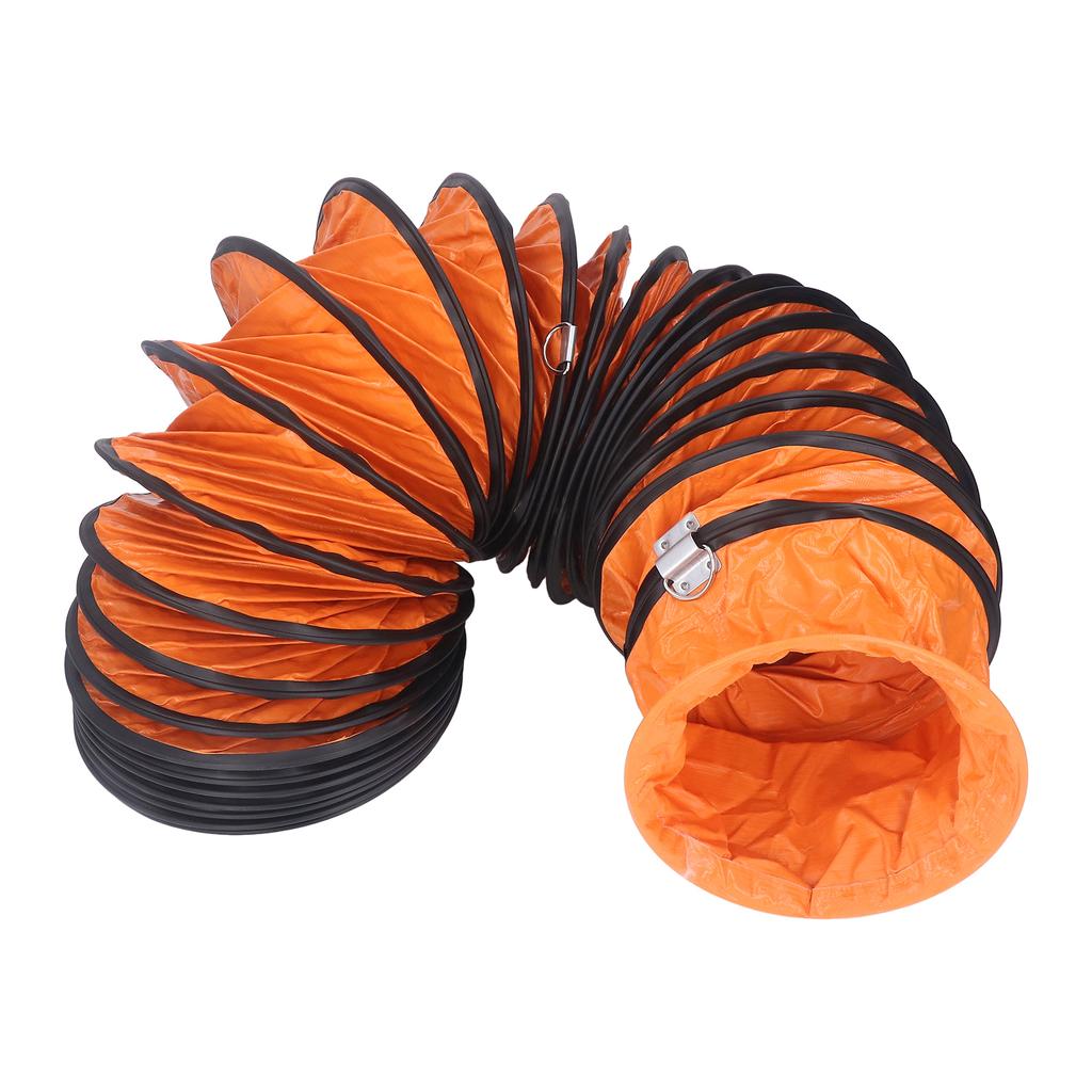 Duct Hosing PVC Flexible for Exhaust Fan Heavy Duty 8in with S Shaped Hook Steel Bracket 10meter