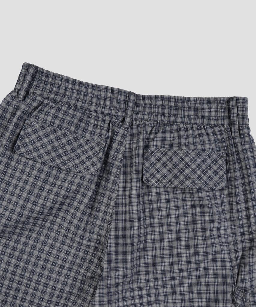 Beodeonteu Check String Cargo Elastic Pants [Navy]