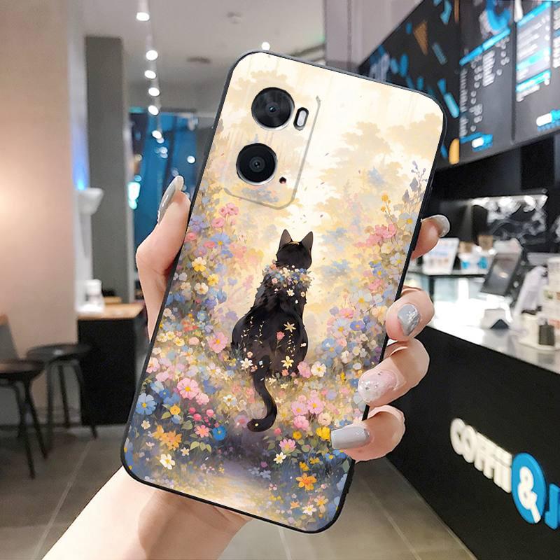 Art Cat Phone Case For OPPO Realme 10 Pro Plus GT 2 Pro X2 Pro XT C25S 8 7 6 Pro 6i GT Master C3 C21 C21Y X3 SuperZoom