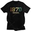 Vintage Born In 1970 50th Birthday Gift T Shirts Male Cotton Leisure T-shirt Short Sleeve Orig