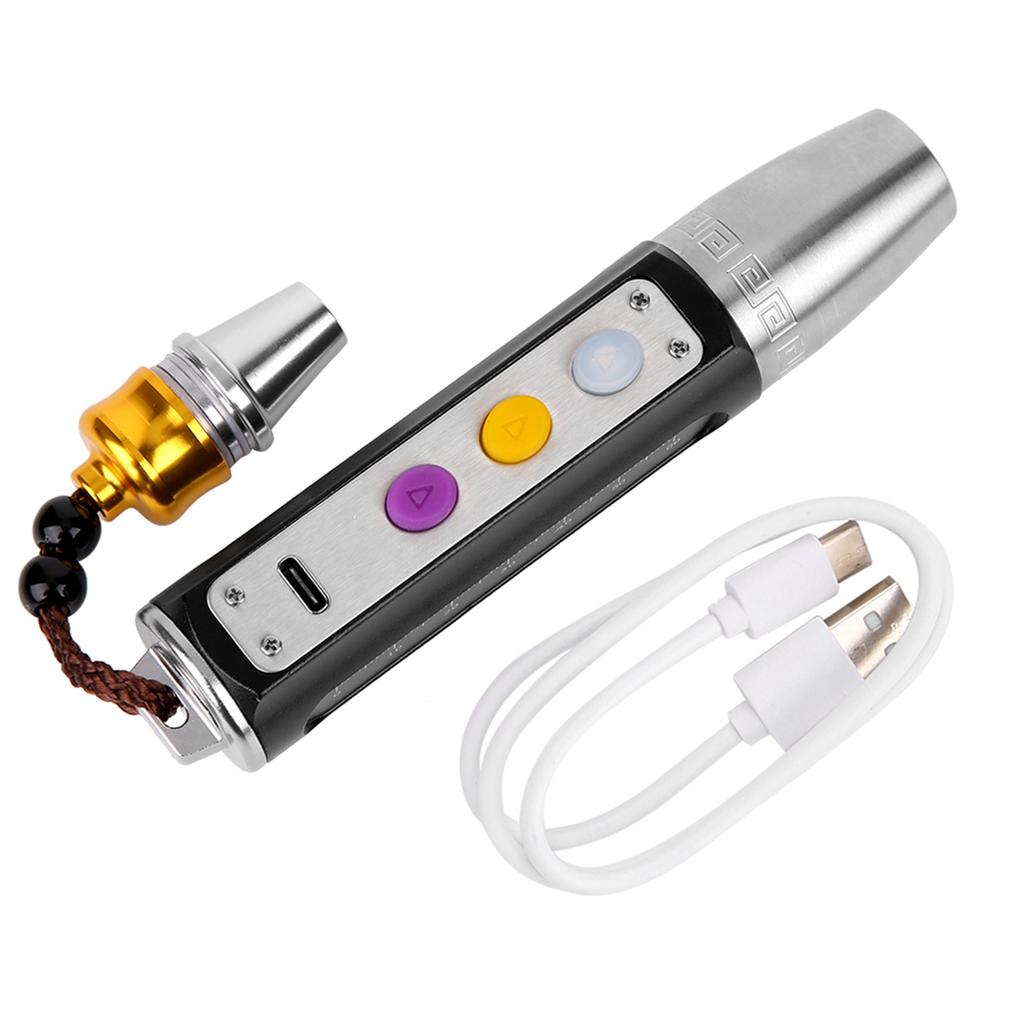Portable 3 LEDs Expert Jades Flashlight Torch USB Rechargeable Jewelry Gems Identification Lights