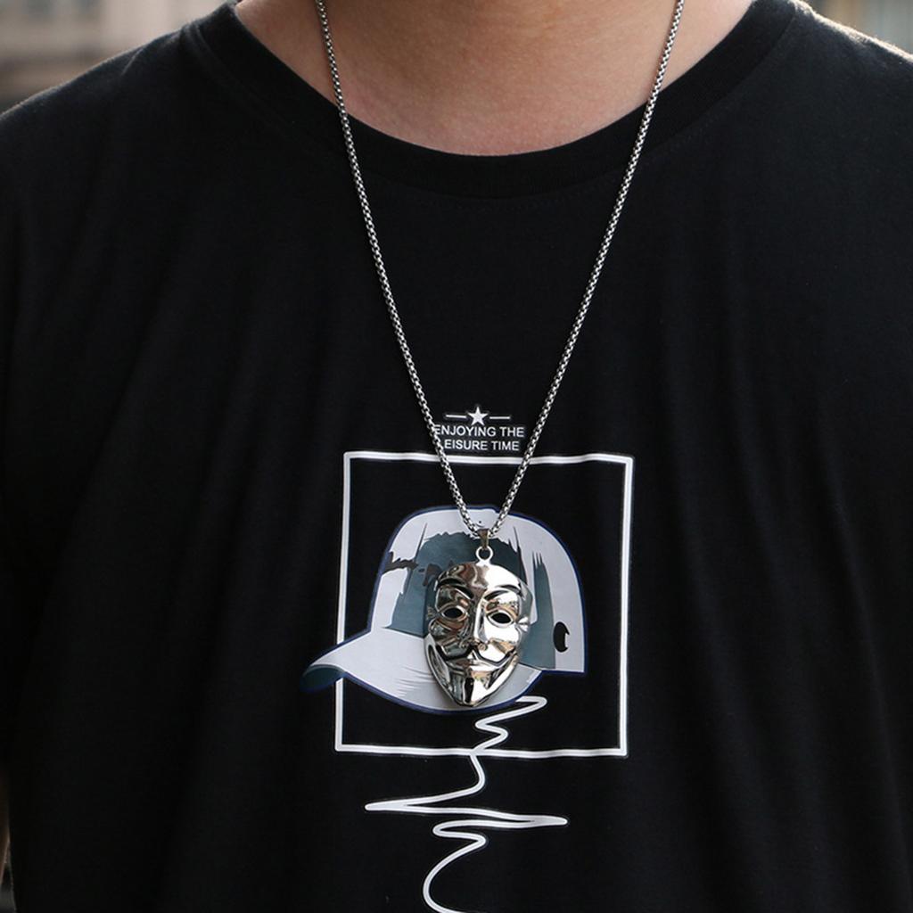 New Mask Pendant Male Hip-hop Necklace Long Titanium Female Necklace Men's Necklace Women's Necklace