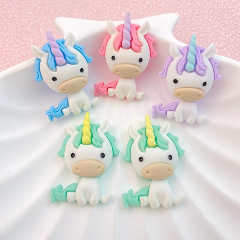 

10Pcs New Cute Cartoon Unicorn Series Flat Back Resin Cabochons Scrapbooking DIY Jewelry Craft Decoration Accessorie