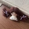 Plush Fabric Girl Doll Fabric Cotton Filled Mini Cartoon Doll Braid Girl Doll  Spring