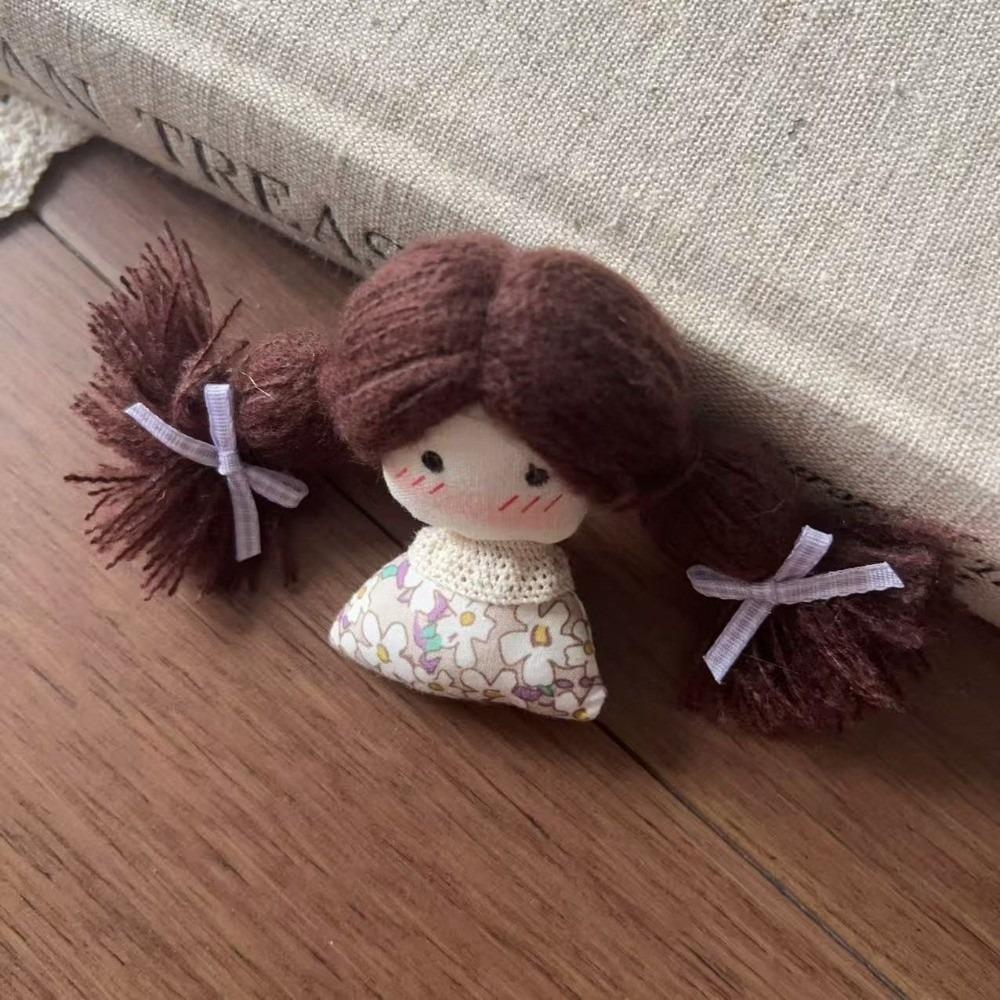 Plush Fabric Girl Doll Fabric Cotton Filled Mini Cartoon Doll Braid Girl Doll Spring