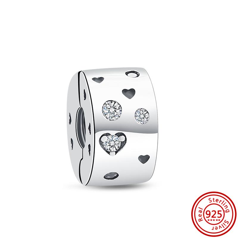 New 925 Sterling copper Circular Bead Flower Tree Dog claws Charm Fit Original Pantaro Bracelet For Girl DIY Zircon Making Gift