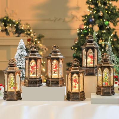 Luminous Hexagonal Rotating Snow Globe Lantern Music Box - Christmas Gift for Children