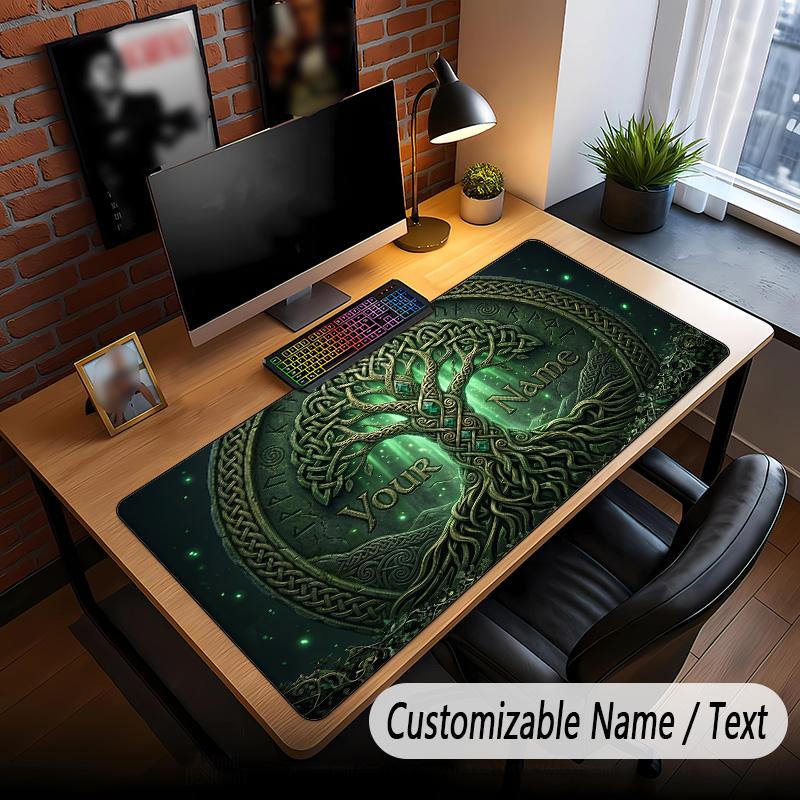 Tree of Life Theme Custom Mouse Pad Personalized With Name Text Customized Desk Mat For Office Home Decor
