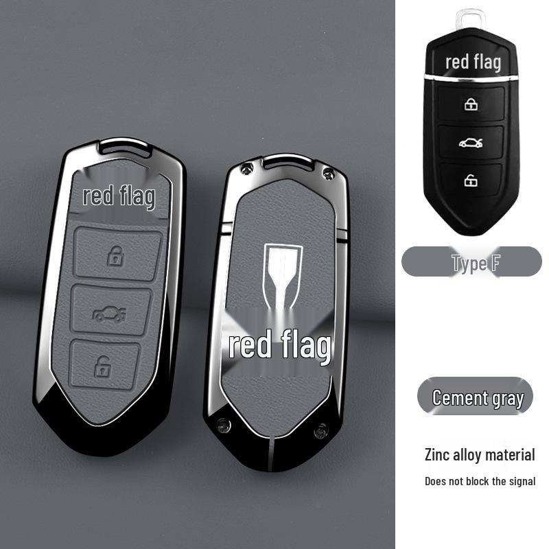 High-End Metal Protective Key Case for Hongqi L5 (2026) with Lanyard & Buckle - Unisex