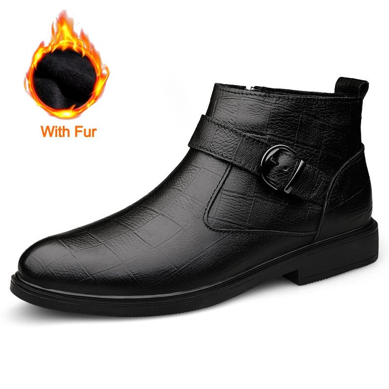 

Высококачественная мужская обувь из натуральной кожи, итальянские черные формальные ботинки, зимние ботинки «челси», деловые ботинки в британском стиле для мужчин 46