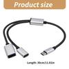 MultiDevice Connection USB C Male To 2 Female Y Splitter, 480Mbps Data Syncs And Charge Cord For Laptops,