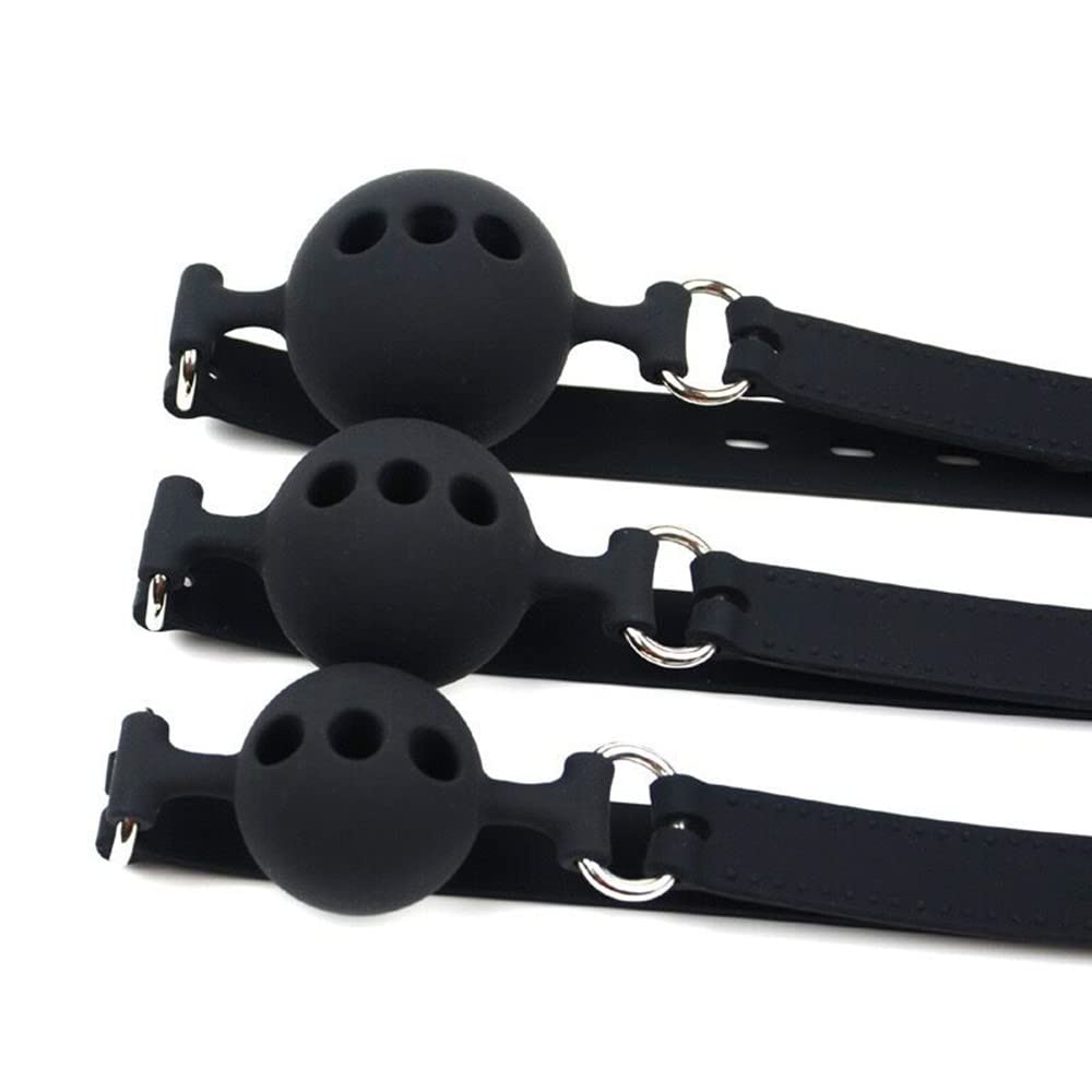 SM Gag with Mouth Mouth Gag SM Captive Slave Ball, Silicone, Hole, Plug, Ball, Goods, Restraint, Cosplay, Play, (M-4.5cm Gag)