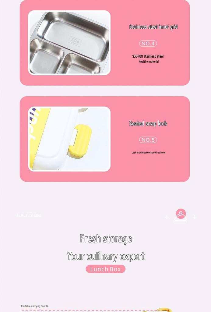 Creative Stainless Steel Lunch Box for Weight Loss and Office Use