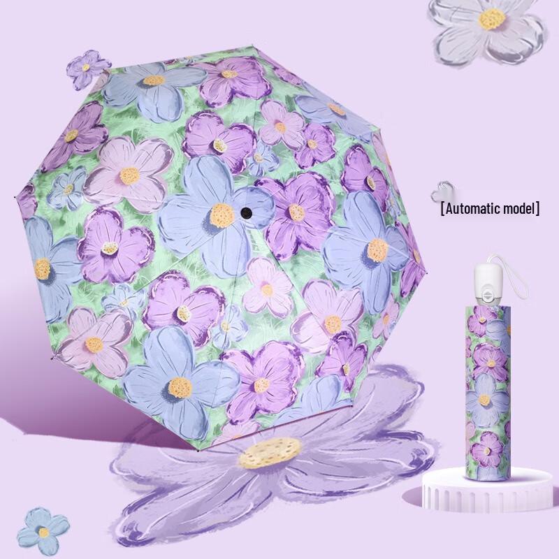 

Nan Qiao Vintage Oil Painting Foldable Sun & Rain Umbrella 21-inch / 8-rib