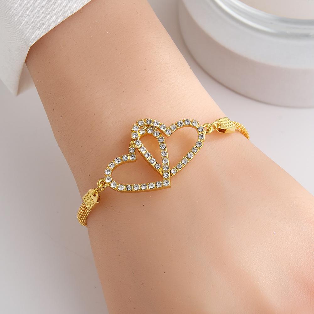 Bracelet High Quality Couple Bracelets Heart Charm Jewelry Shiny Lover Jewelry Gift For Gift Valentine'S Day Special Occasions