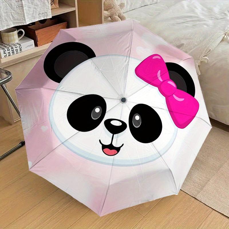 1pc Panda Bow Themed High-quality Umbrella,Automatic Opening and Closing Umbrella,Multi-functional Umbrella G0811252