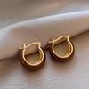 Brown Drip Glaze Enamel Hoop Earring For Women French Retro Style Gold Plated Geometric Round Ear Decoration Trendy Jewelry Gift