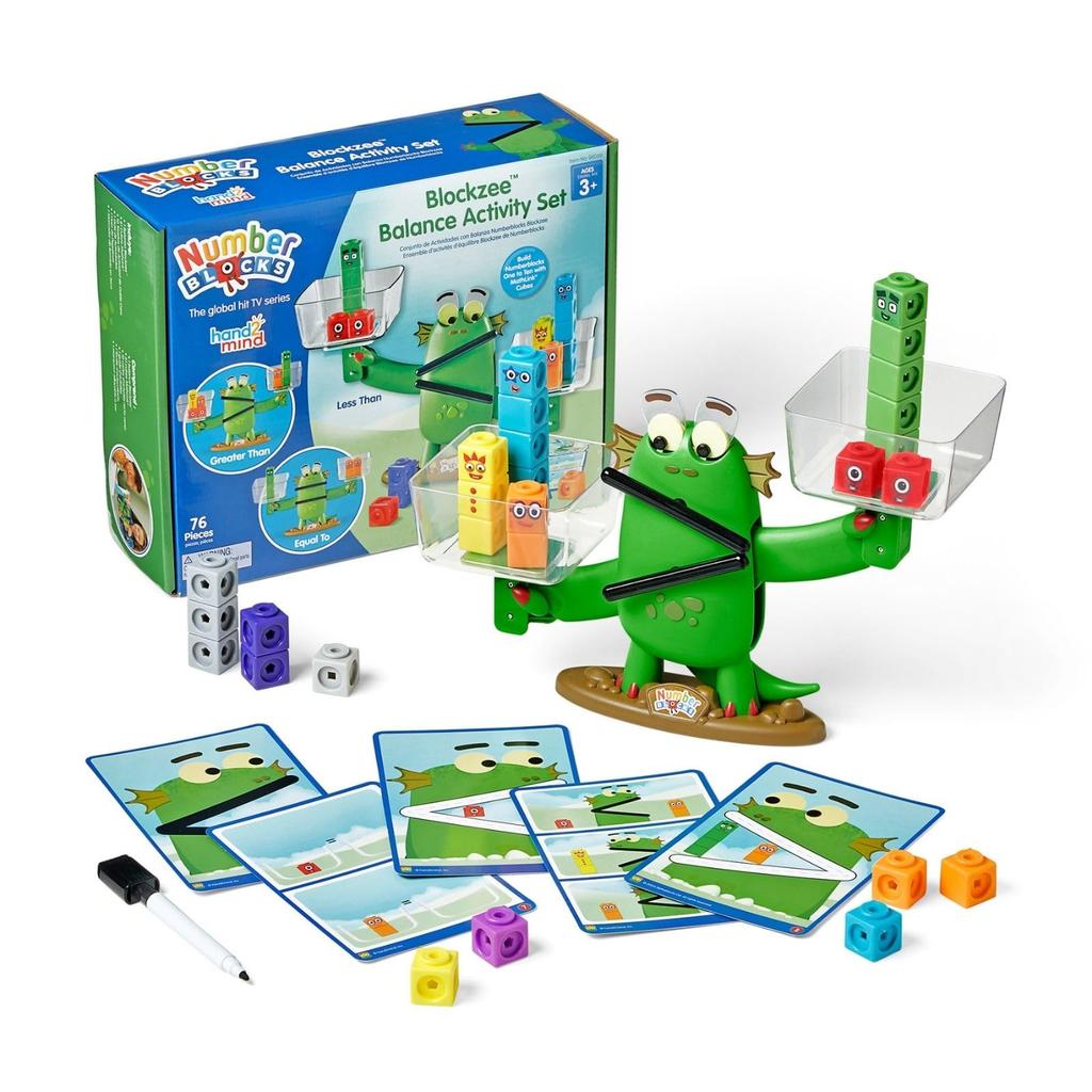 Numberblocks BlockG Balance Activity Set with Mass Link Size Number Educational Toy for Ages 3 and Up Authentic Product Cubes, Scale, Comparison,