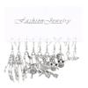 5-Piece Halloween Silver Spider, Skull, Pumpkin Earrings