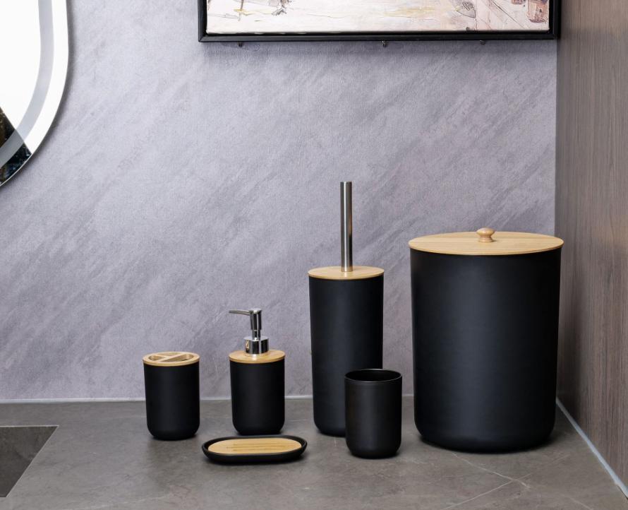 

Современный европейский стиль Декоративные бытовые 6 предметов бамбуковая крышка пластиковые наборы для ванной комнаты роскошные аксессуары для ванной комнаты для отелей A