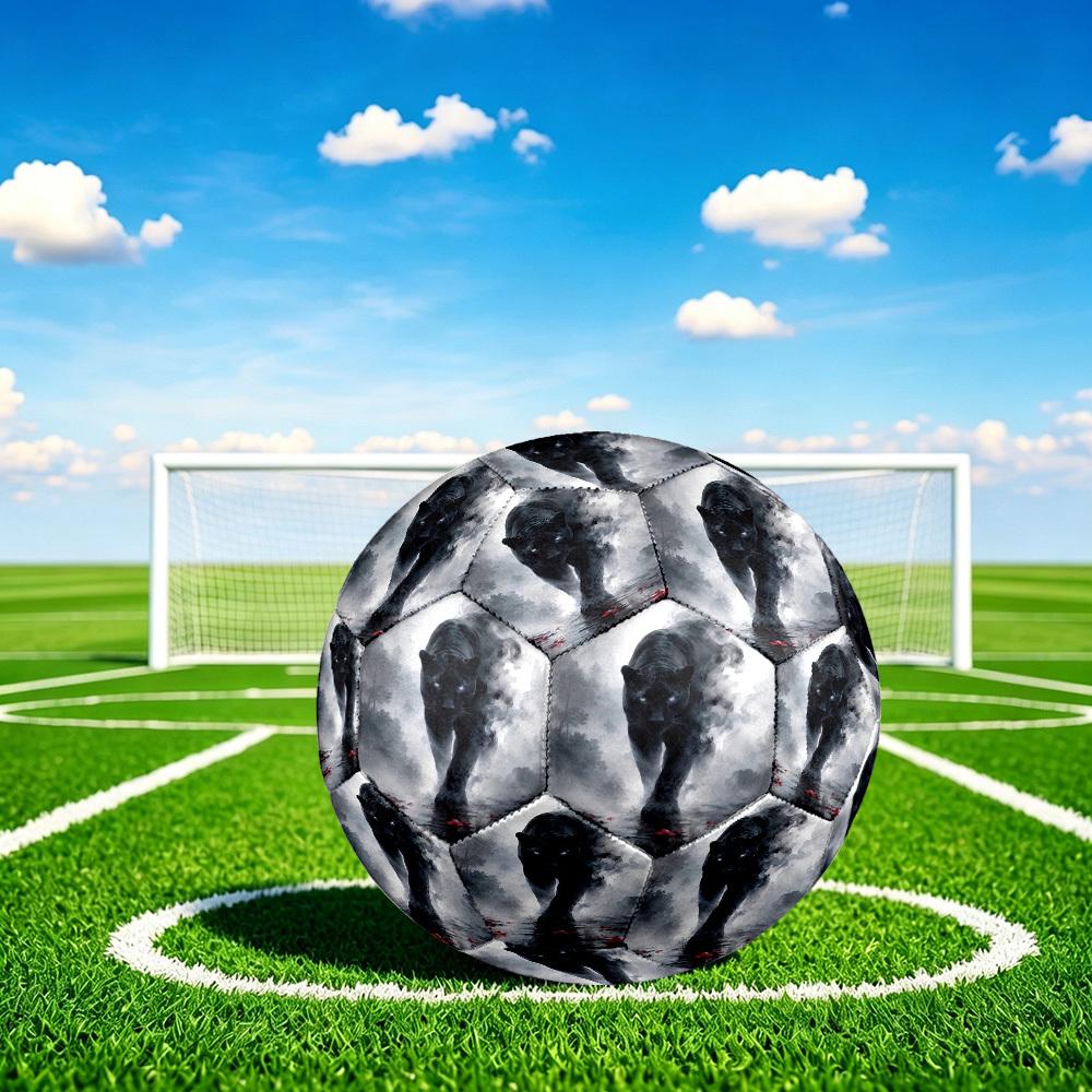1pc Black Panther Mist Size 5 Soccer Ball Professional Match Training Football Indoor &Outdoor Sports Ball Lightweight Durable C6551
