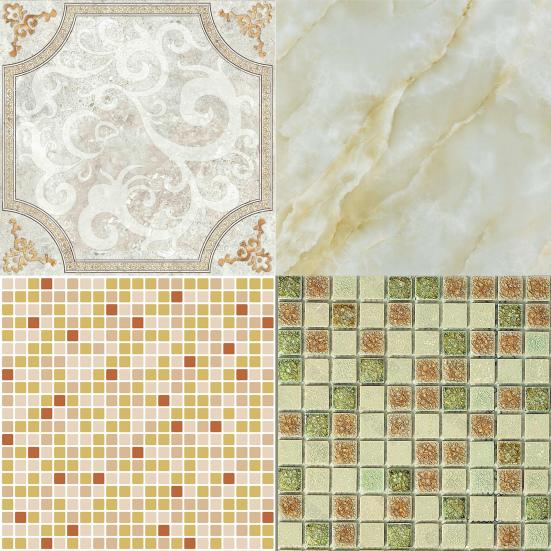 1/12 Dollhouse Floor Sticker Wall Decal Kitchen Bathroom Miniature Accessory