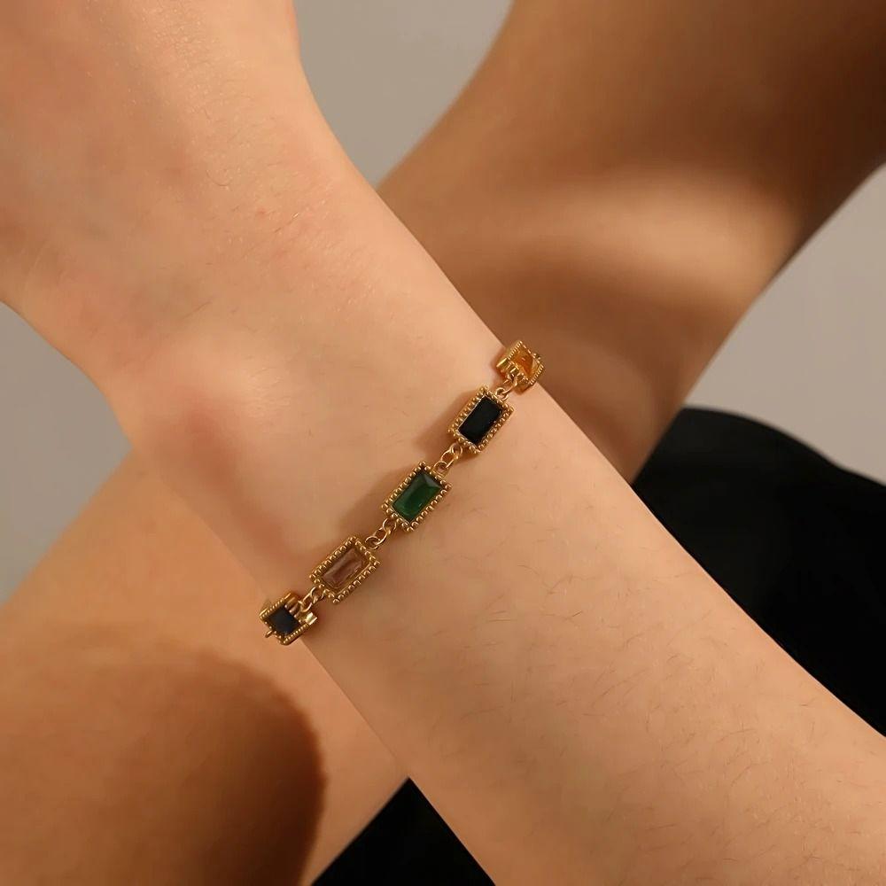 Stainless Steel Charm Bracelet Adjustable Hand Chain Vintage Wrist Chain  Gift