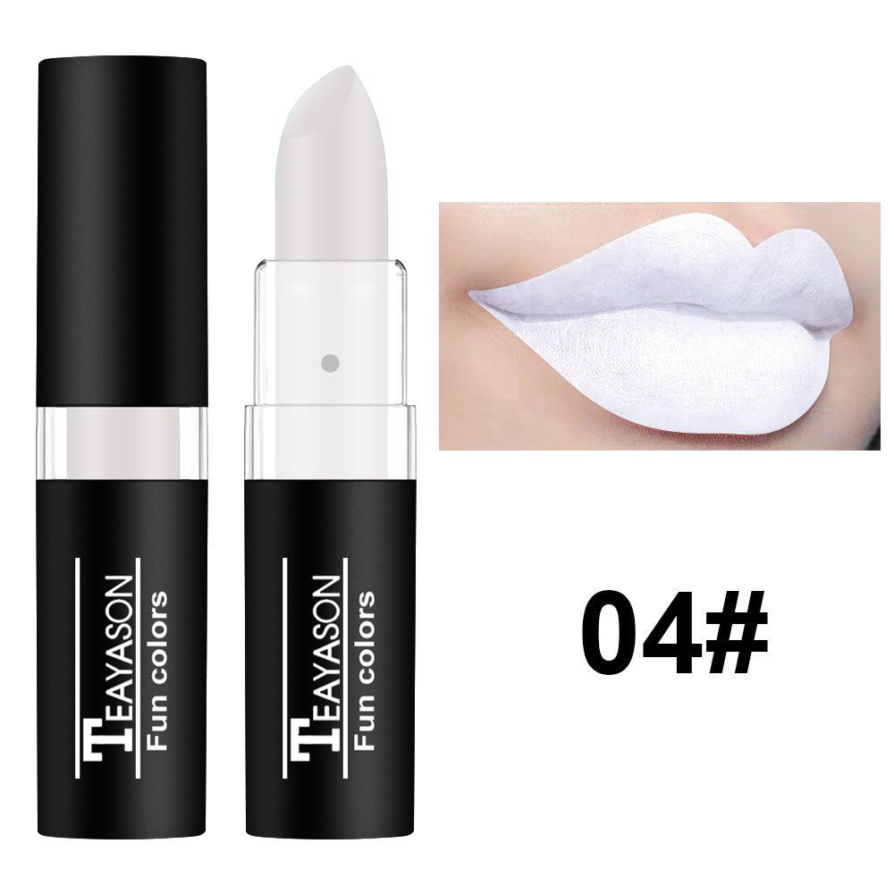 Vampire Olive Dunkles Lippenstift-Set: Weiß, Nude, Schwarz, Lila - Halloween Retro Kreatives Make-up