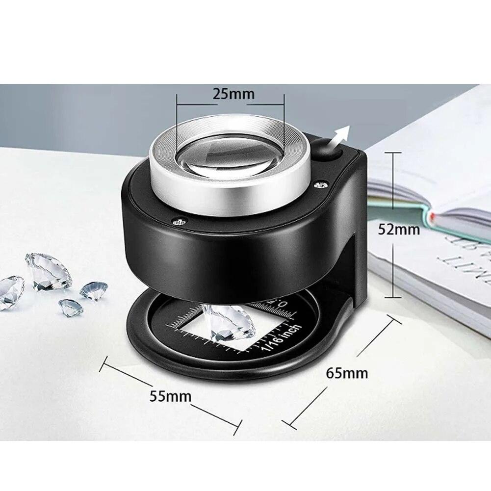 60x dvojvrstvová optická lupa 395nm UV svetlo ručná lupa na čítanie lupa na peniaze Známky Kontrola šperkov