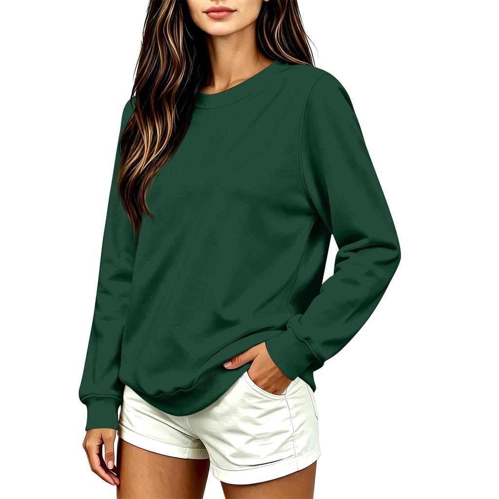 Damenmode Lässiger Langarm Bedruckter Rundhals-Sweatshirt