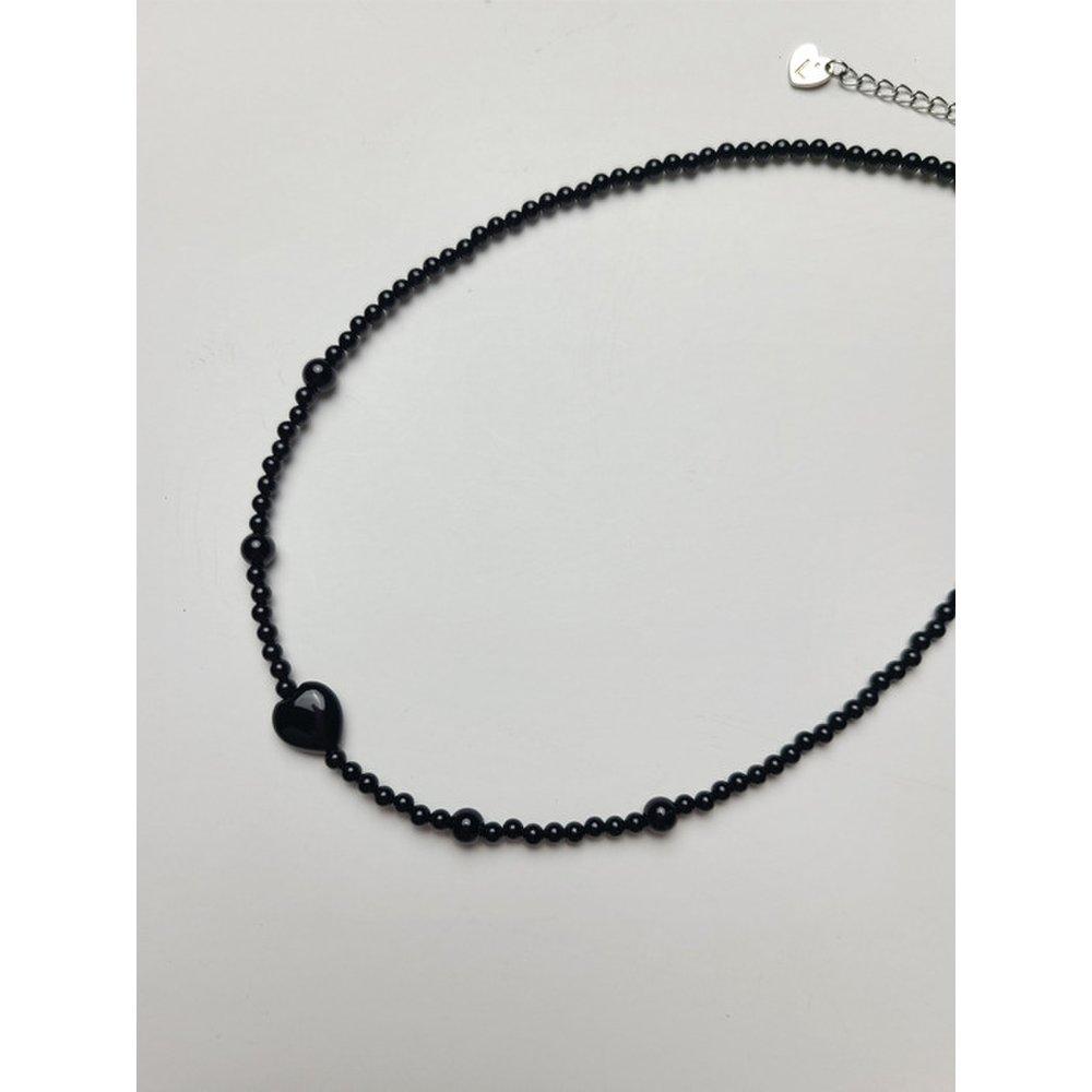 Heart Onyx Choker Necklace