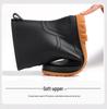 Men's British Style Waterproof Mid-Calf Rubber Rain Boots with Elastic Cuff - Non-Slip Winter Outdoor Fashion