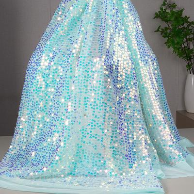 1 Yard 5mm Bunt Regenbogen Glänzend Pailletten Farbverlauf Mesh Fischschuppen Stoff Drapierung Hochzeitskleid Partykostüm Designerstoff