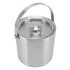 Edelstahl Eisbehälter Doppelschichtig Wein Champagner Bierfass mit Griff für Bar Party 2L 15.5x15.7cm 6.1x6.2in