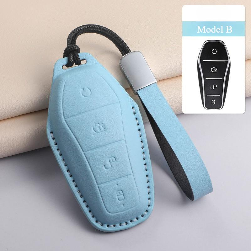 

For BYD PU Leather Macaron Color Car Key Cover Seagull/Dolphin/SEAL U DM-i/ATTO03 Car Key Conversion Protective Cover