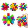 Non-Toxic Colorful Ball Sensory Ability Training Puzzle Elastic Rainbow Ball Toys Stress Relieving Outdoor Sports Balls Toy Birthday Gift