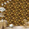 Golden Hibiscus Wallpaper Ochre and Gold, Clear Detail 50x1000